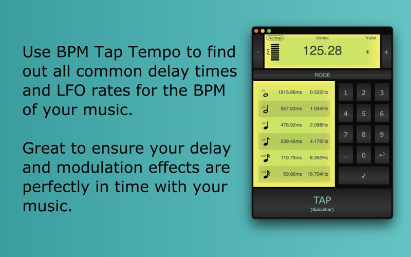Screenshot #1 pour BPM Tap Tempo