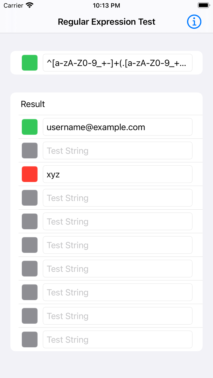 Regular Expression Test