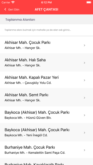 Afet Çantası Screenshot