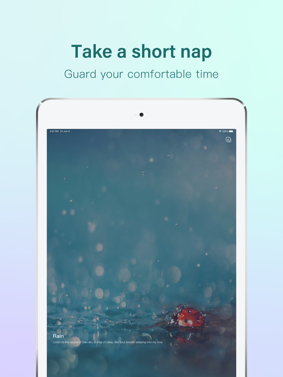 Rain sleep - calm sleep sounds iPad screenshot 5 - Health & Fitness app