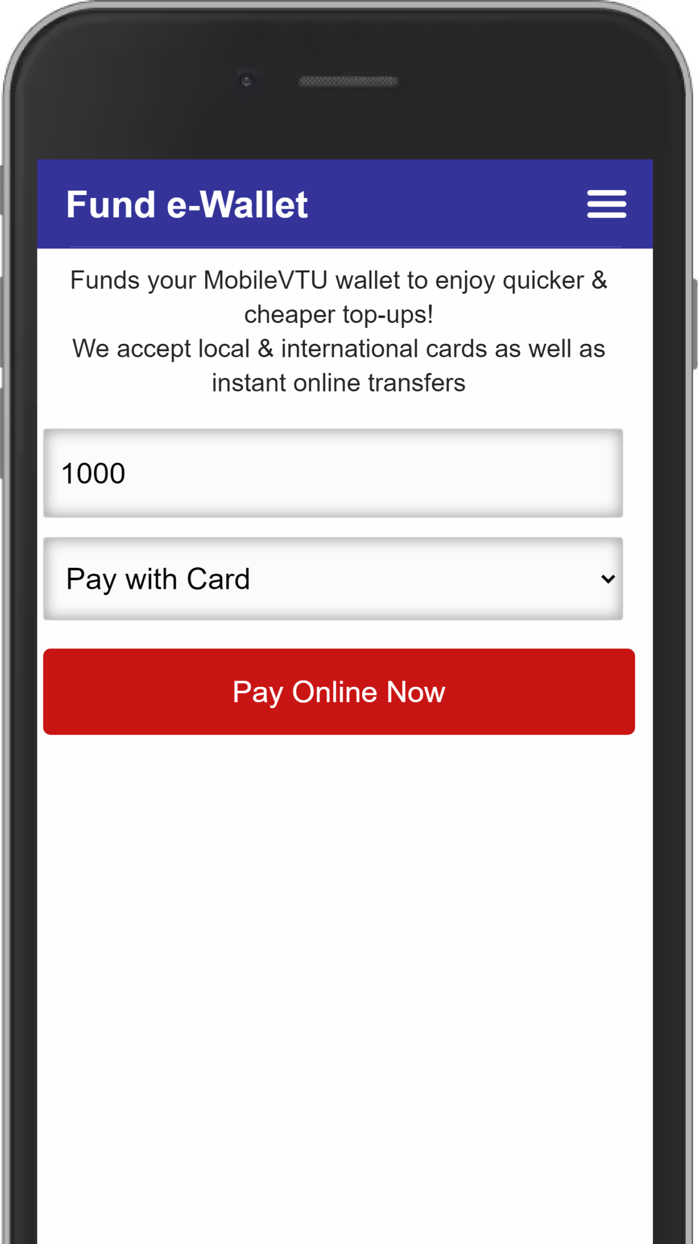Mobile VTU - Airtime and Data