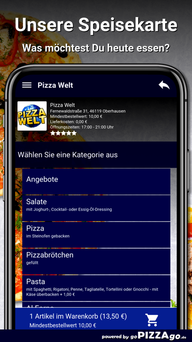 Pizza-Welt Oberhausen Screenshot