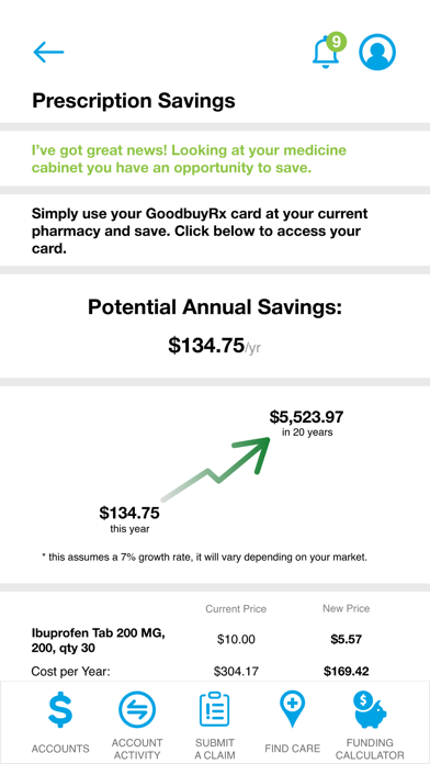 MBH Spending Account Screenshot