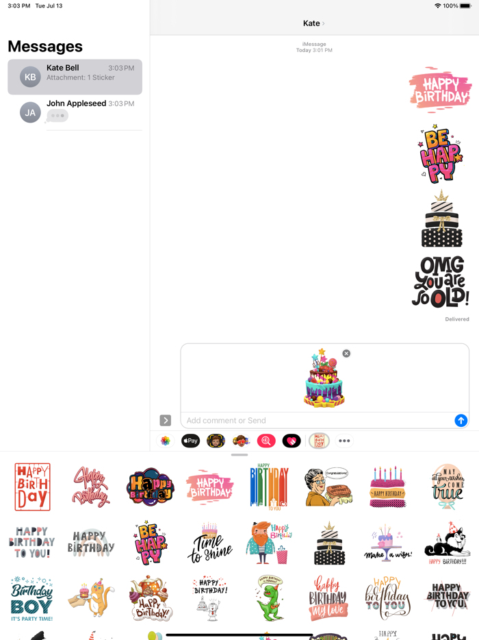 Elegant Birthday Stickers