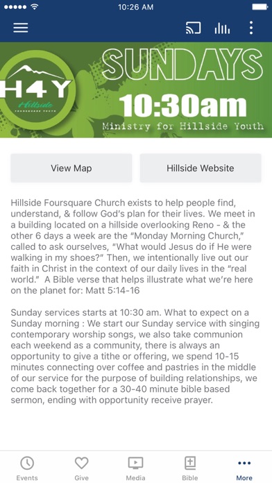 Hillside Church - Reno APP Screenshot