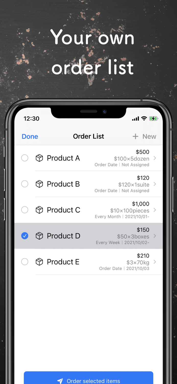 Order List - works with Mail