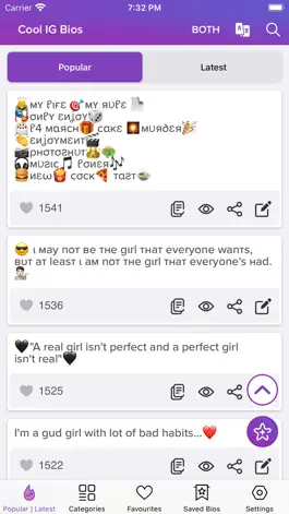 Game screenshot Cool IG Bios for Instagram mod apk