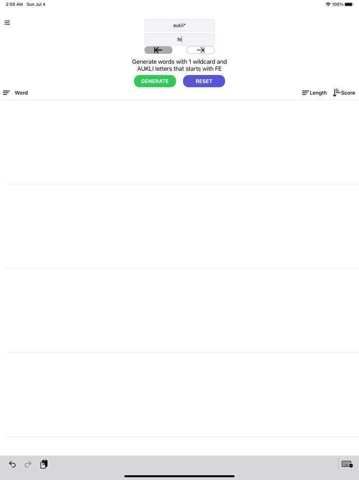 Word Generate Check Scrabble