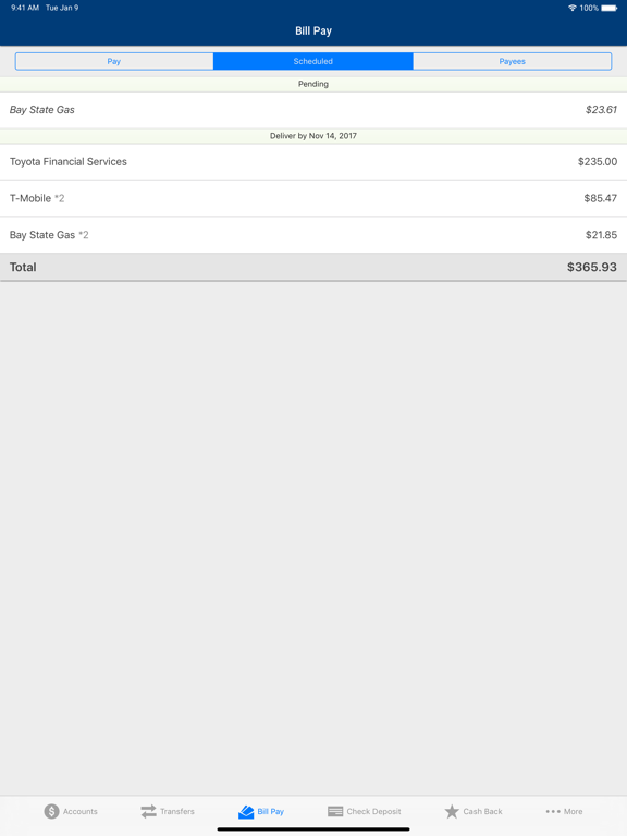 The Police Credit Union of CA iPad screenshot 3 - Finance app