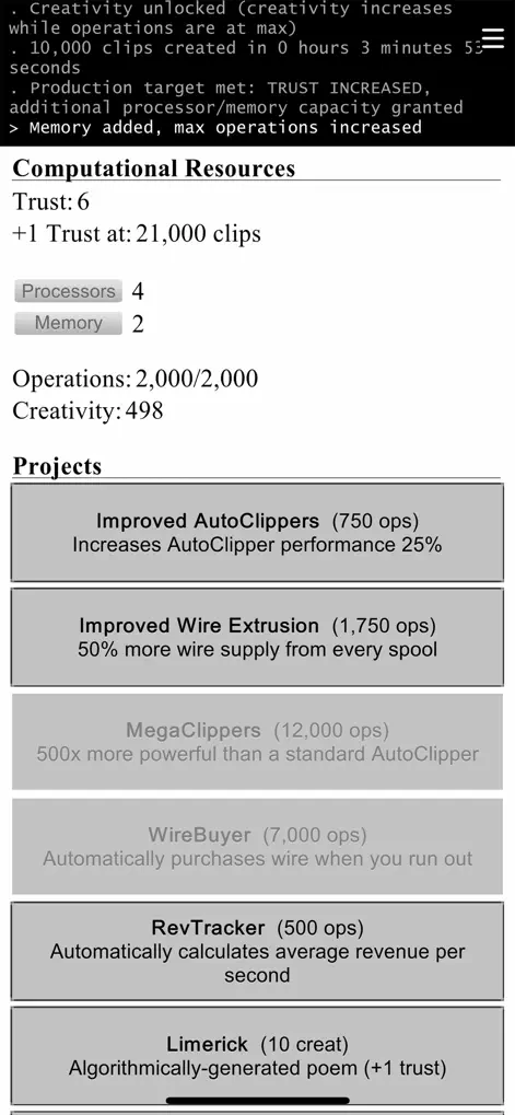 Processor·Memory·Operations·Creativity와 여러 Project를 동시에 보여주는 App Store 공식 진행 화면