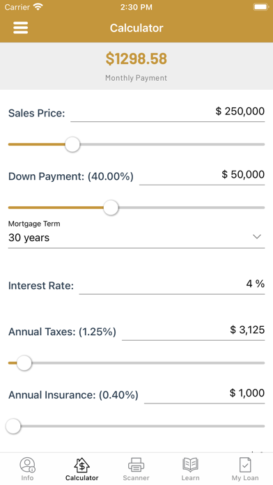 Gold Financial Services Screenshot