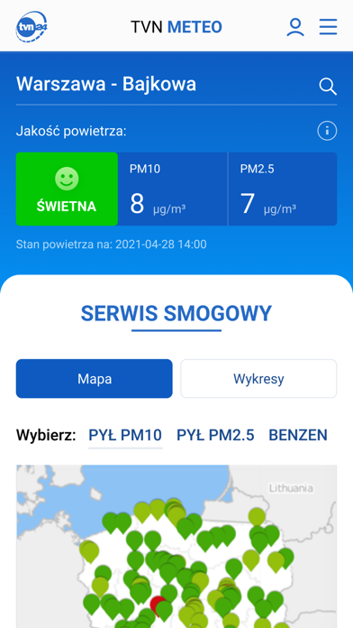 Pogoda TVN Meteo Screenshot