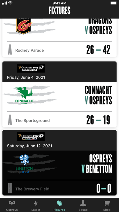 Ospreys Rugby Screenshot