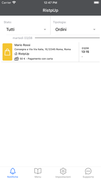 Gestione Ristoranti Screenshot