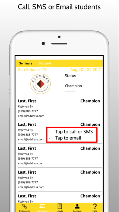 Klemmer Champion's App Screenshot