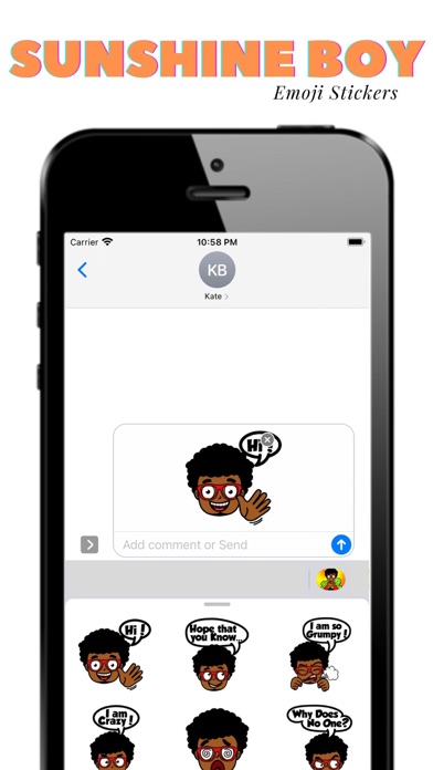 Screenshot 2 of Sunshine Boy Emoji Stickers App