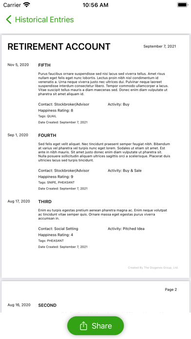 myInvestment Diary Screenshot