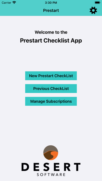 Plant PreStart Checklist Screenshot