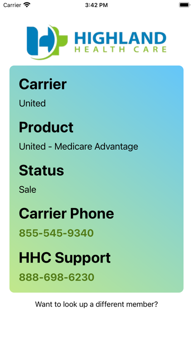 Highland Health Card Screenshot
