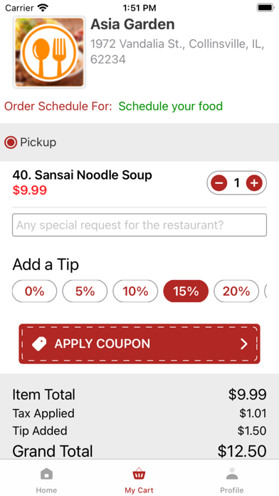 Asia Garden - Restaurant Screenshot
