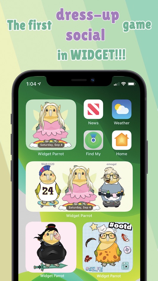 #2. Widget Parrot With Friends (iOS) Podle: Yushi Yan
