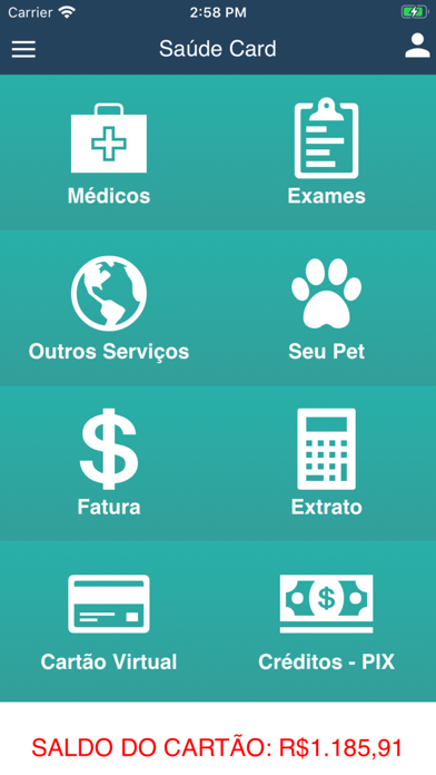Saude Card. Screenshot