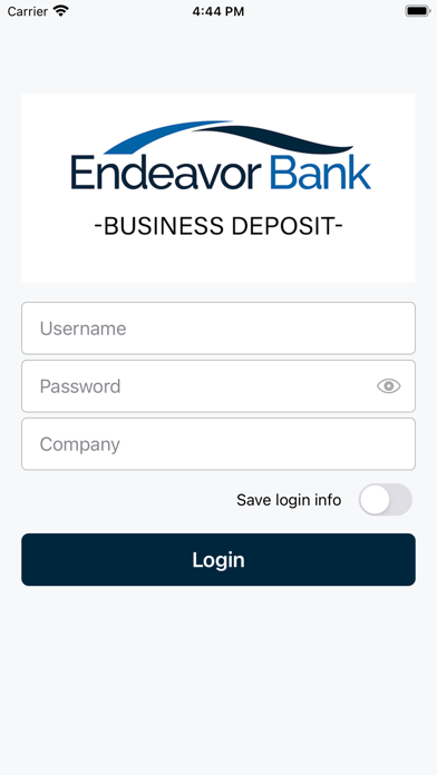 Endeavor Bank Business Deposit Screenshot