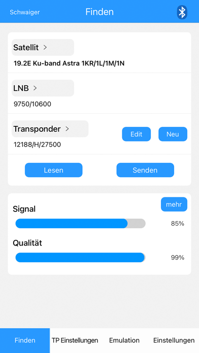 Schwaiger Satfinder Screenshot