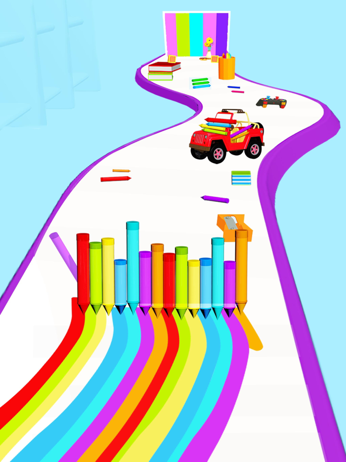 Pencil Color Run Pen Rush 3d