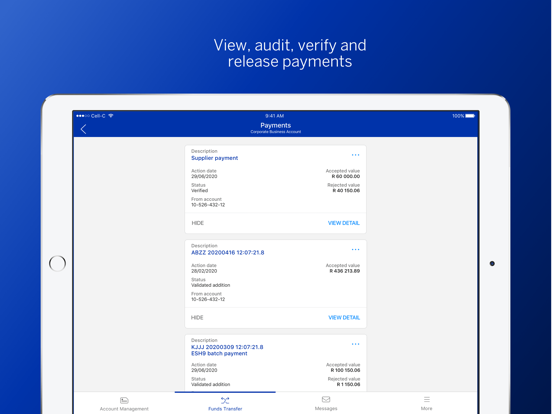 Business Online SA iPad screenshot