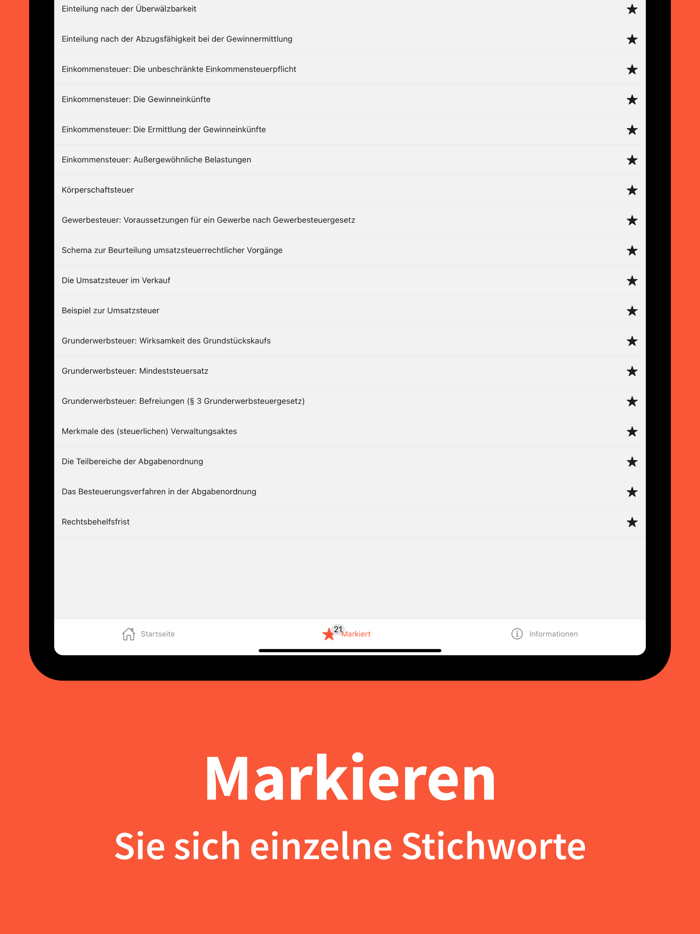 Steuern - Stichworte