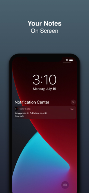 ‎NotifiNote: Snímek obrazovky Notification Notes