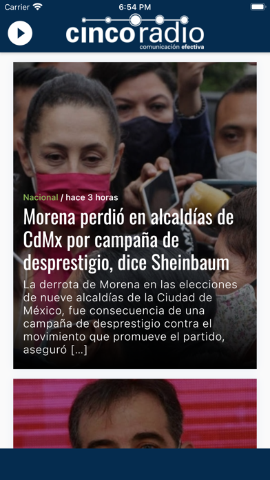 Cinco Radio Screenshot