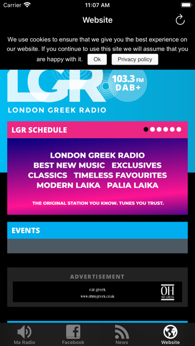 London Greek Radio Screenshot
