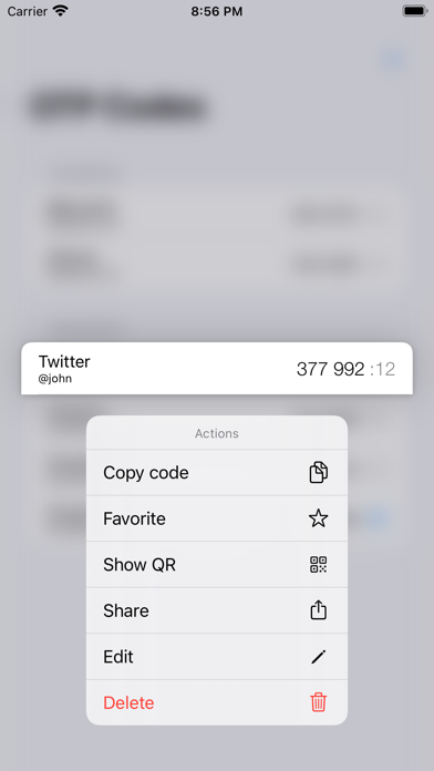 OTP Keys Screenshot