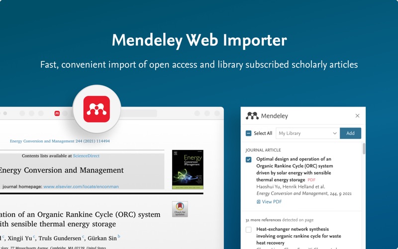 Mendeley Web Importer Screenshot