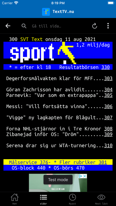 TextTV.nu - SVT Text TV Screenshot