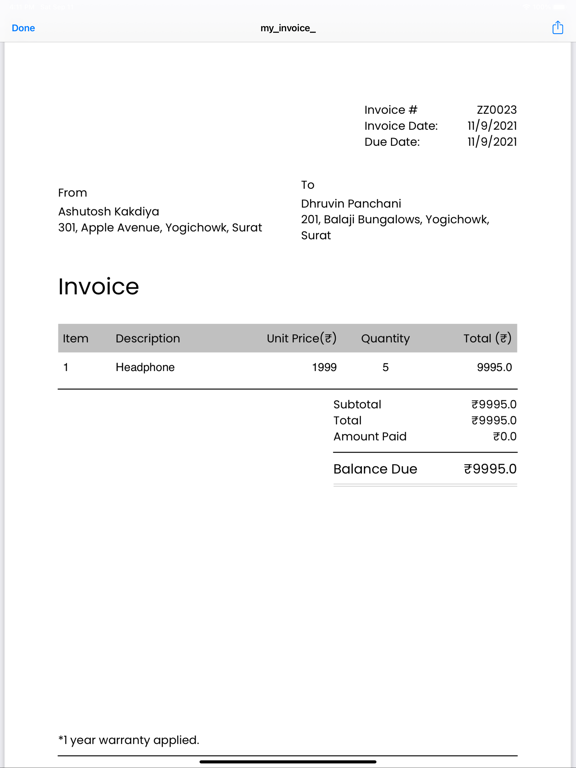 Screenshot #6 pour Invoices Creator