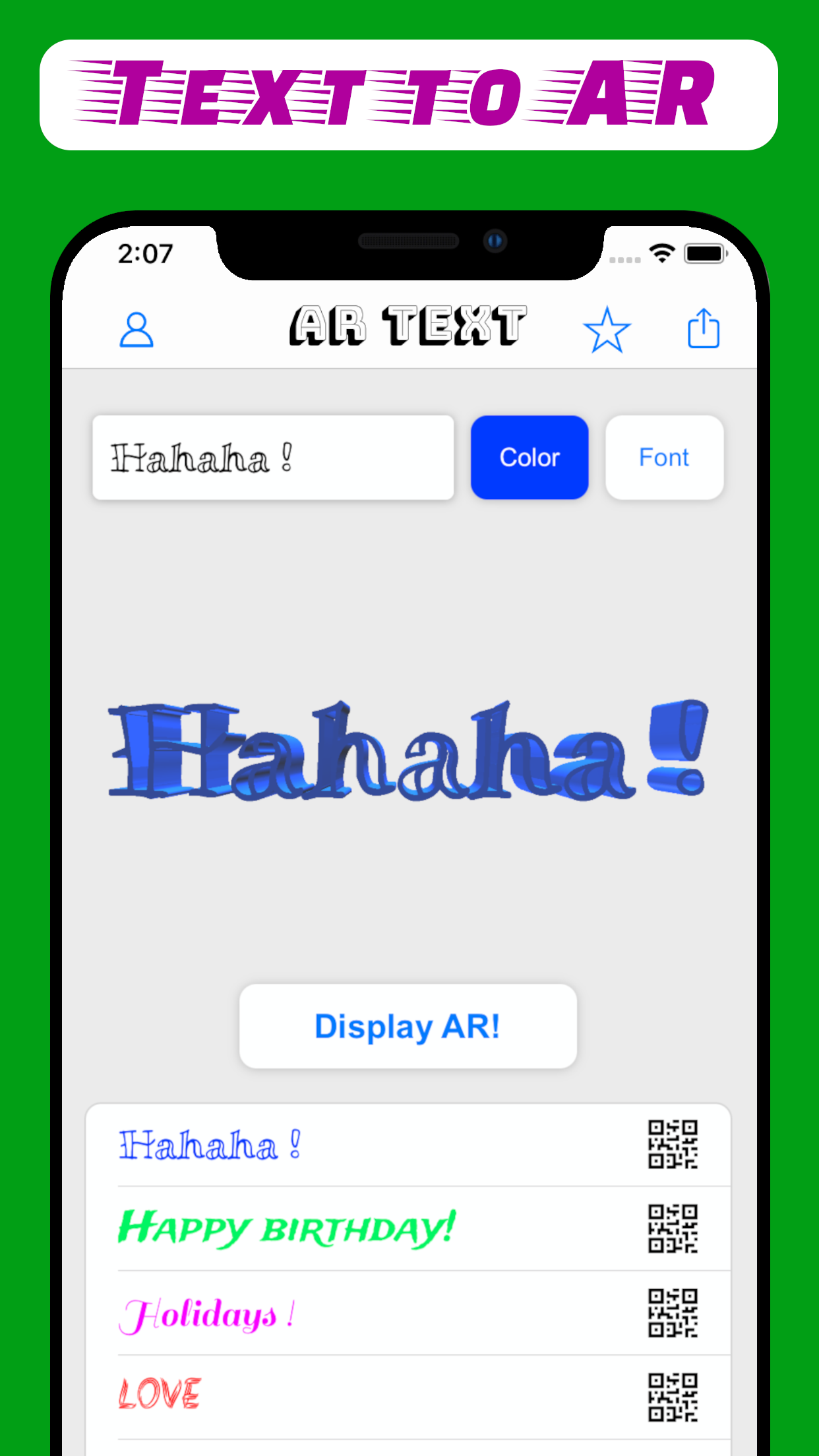 AR Text - 3D text to AR