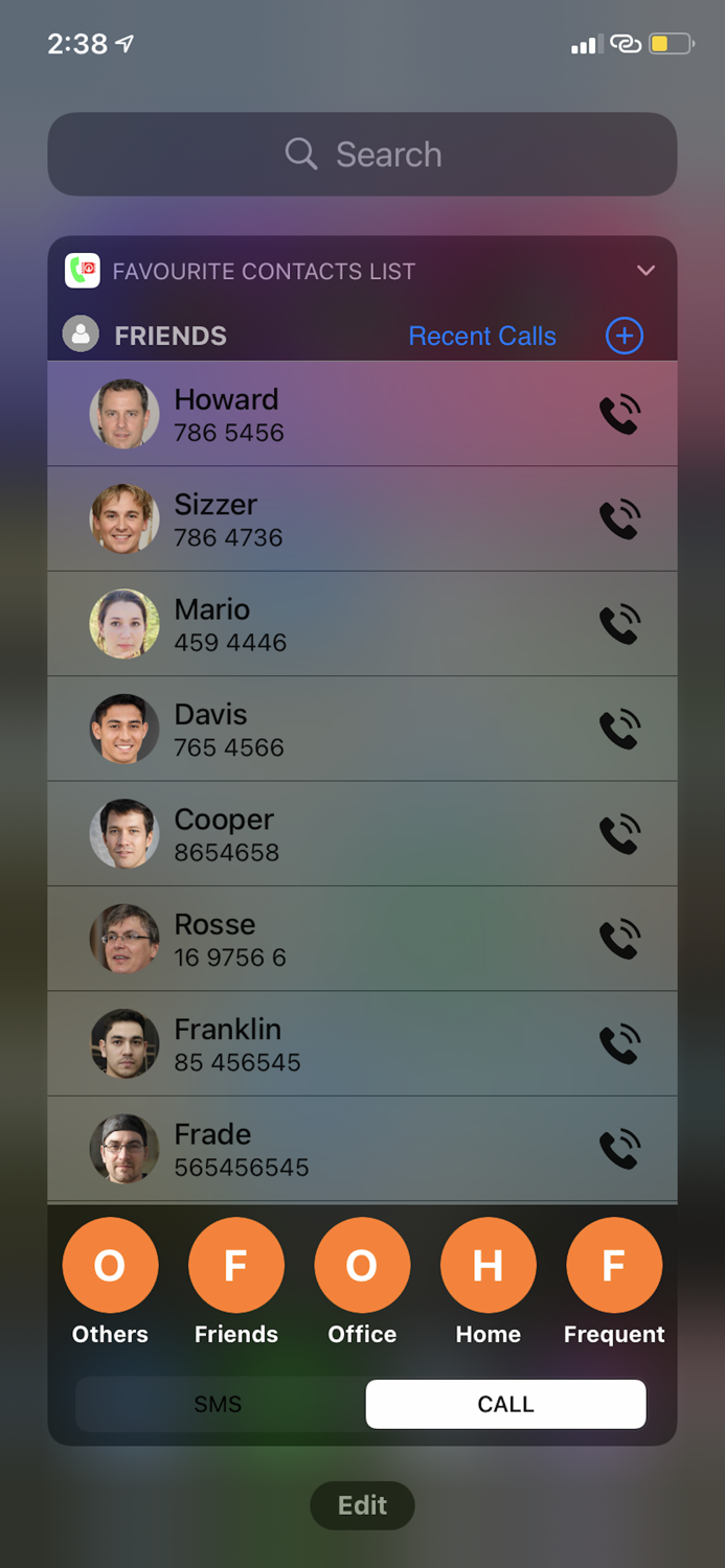 Contacts Widget and Manager