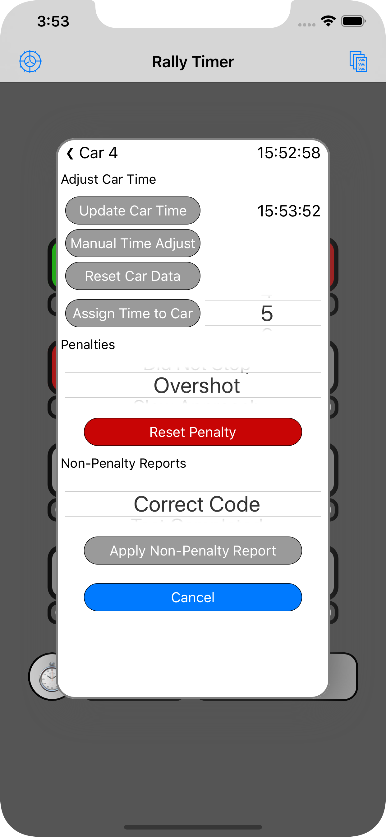 12 Car Rally Timer