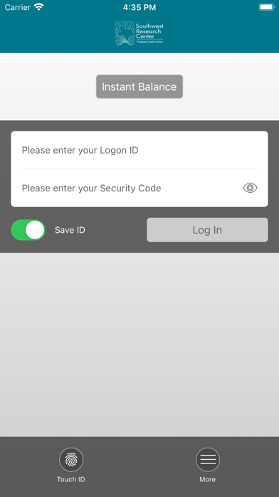 Southwest Research Center FCU Screenshot