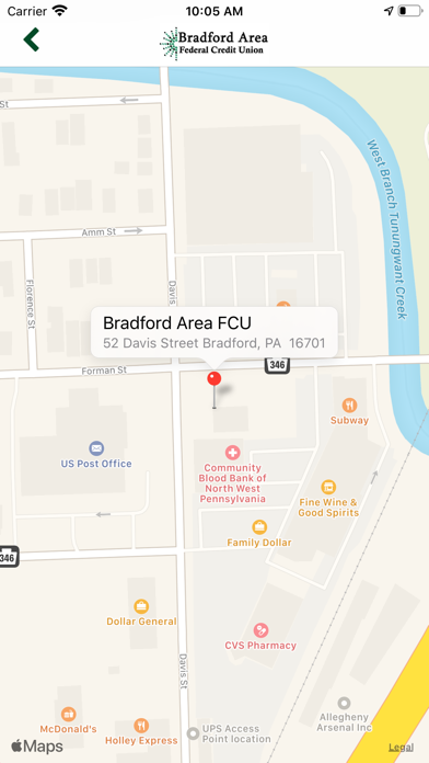 Bradford Area FCU Screenshot