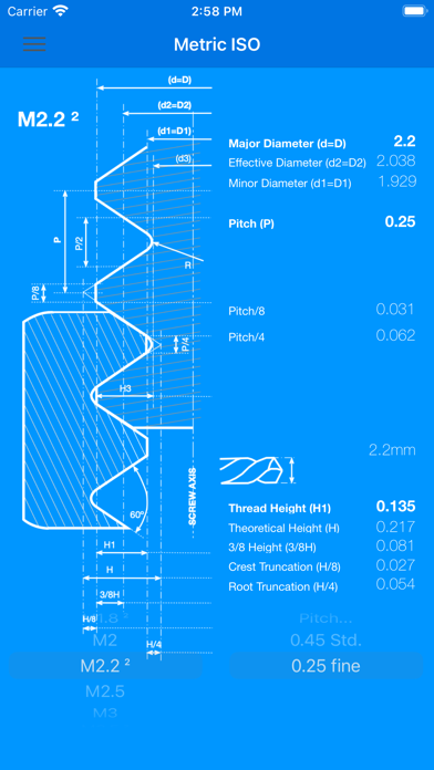 Hague Screw Thread Calculator