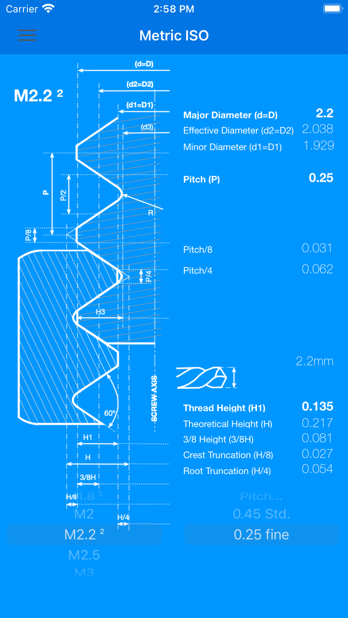 Hague Screw Thread Calculator