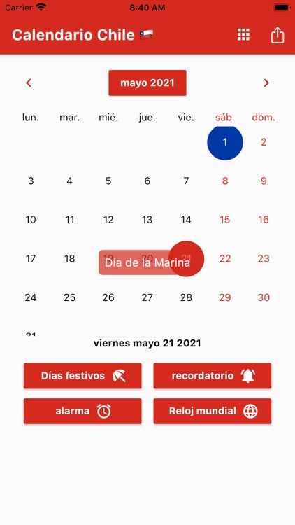 Calendario Chile 2024