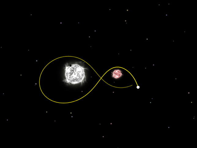 ‎Planeta Grawitacja — zrzut ekranu z symulacją orbity