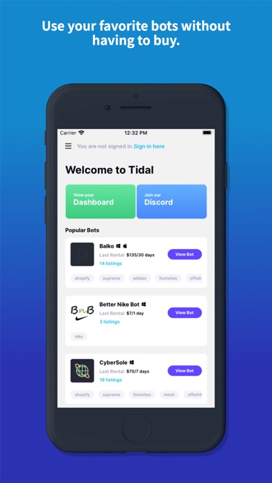 Tidal Market Screenshot