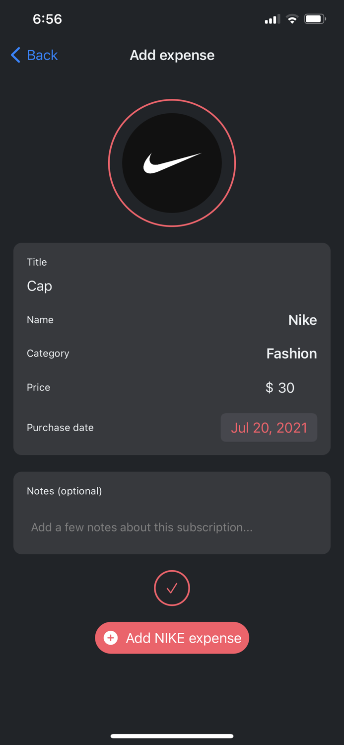 Trackr Budget and Reminders