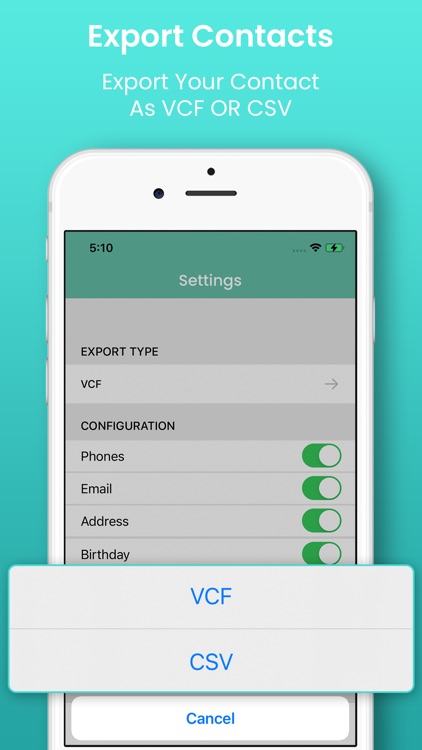 Contacts Backup Export vcf/xls screenshot-4